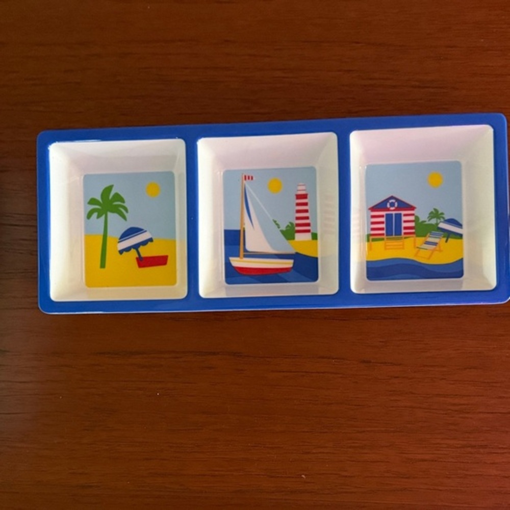 Colorful Beach-Themed Tray Set
